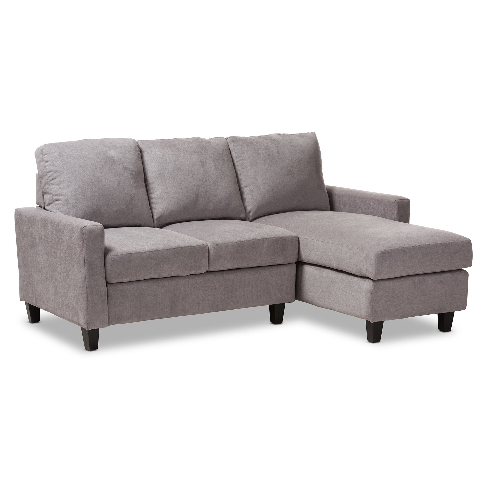 Baxton Studio Greyson Modern And Contemporary Light Grey Fabric Upholstered Reversible Sectional Sofa