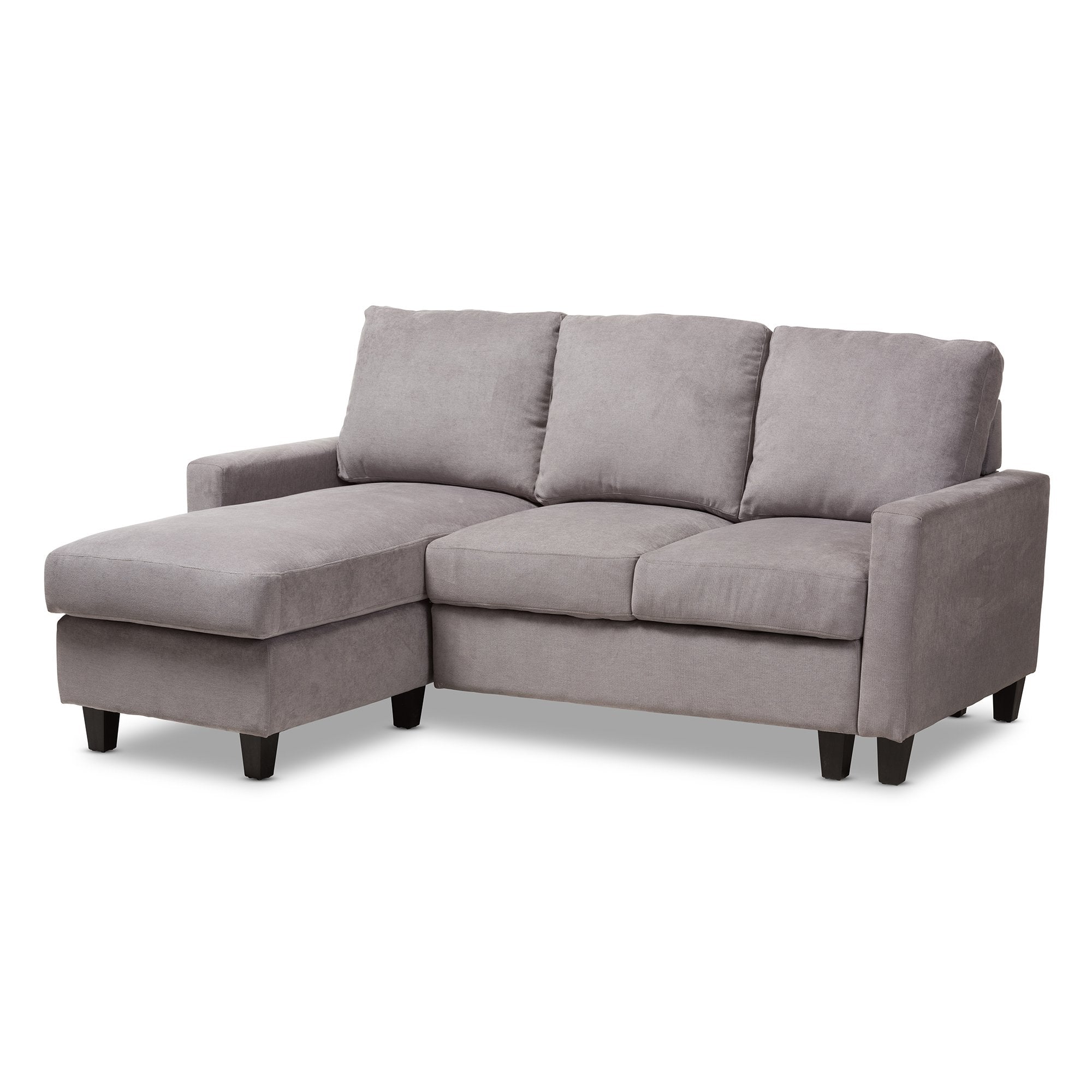 Baxton Studio Greyson Modern And Contemporary Light Grey Fabric Upholstered Reversible Sectional Sofa