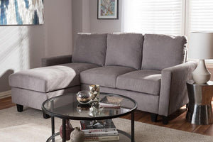 Baxton Studio Greyson Modern And Contemporary Light Grey Fabric Upholstered Reversible Sectional Sofa