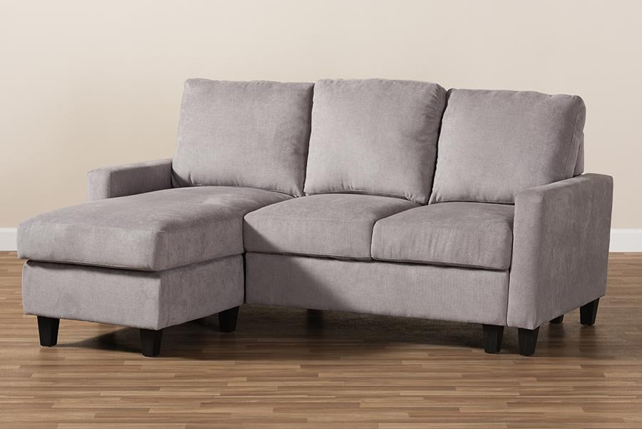 Baxton Studio Greyson Modern And Contemporary Light Grey Fabric Upholstered Reversible Sectional Sofa