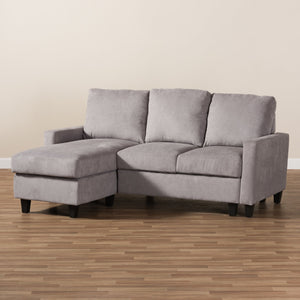 Baxton Studio Greyson Modern And Contemporary Light Grey Fabric Upholstered Reversible Sectional Sofa