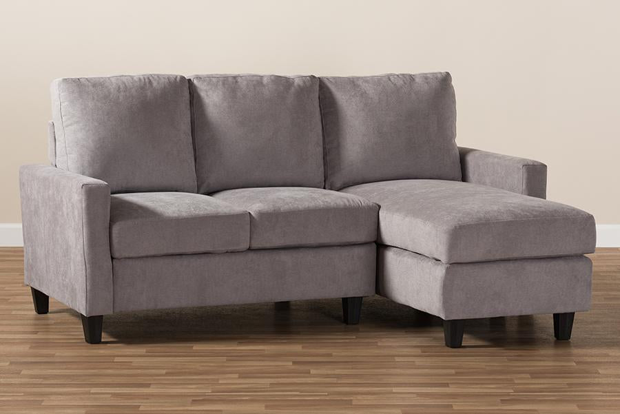 Baxton Studio Greyson Modern And Contemporary Light Grey Fabric Upholstered Reversible Sectional Sofa