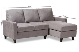 Baxton Studio Greyson Modern And Contemporary Light Grey Fabric Upholstered Reversible Sectional Sofa