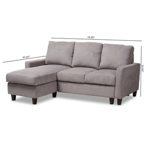 Baxton Studio Greyson Modern And Contemporary Light Grey Fabric Upholstered Reversible Sectional Sofa