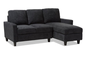 Baxton Studio Greyson Modern And Contemporary Dark Grey Fabric Upholstered Reversible Sectional Sofa