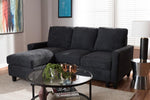 Baxton Studio Greyson Modern And Contemporary Dark Grey Fabric Upholstered Reversible Sectional Sofa