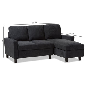 Baxton Studio Greyson Modern And Contemporary Dark Grey Fabric Upholstered Reversible Sectional Sofa