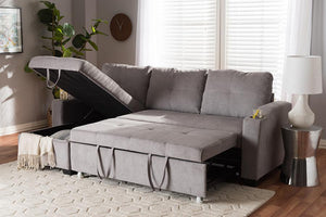 Baxton Studio Lianna Modern and Contemporary Light Grey Fabric Upholstered Sectional Sofa