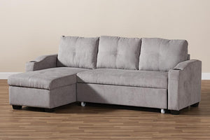 Baxton Studio Lianna Modern and Contemporary Light Grey Fabric Upholstered Sectional Sofa