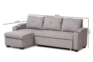 Baxton Studio Lianna Modern and Contemporary Light Grey Fabric Upholstered Sectional Sofa