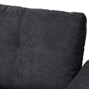 Baxton Studio Lianna Modern and Contemporary Dark Grey Fabric Upholstered Sectional Sofa