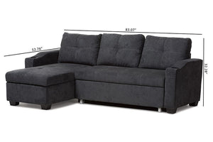 Baxton Studio Lianna Modern and Contemporary Dark Grey Fabric Upholstered Sectional Sofa