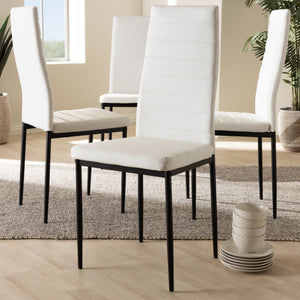 Baxton Studio Armand Modern and Contemporary White Faux Leather Upholstered Dining Chair (Set of 4)