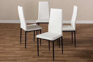 Baxton Studio Armand Modern and Contemporary White Faux Leather Upholstered Dining Chair (Set of 4)