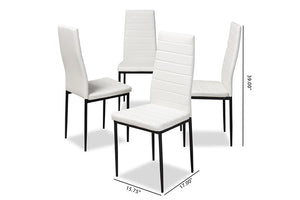 Baxton Studio Armand Modern and Contemporary White Faux Leather Upholstered Dining Chair (Set of 4)