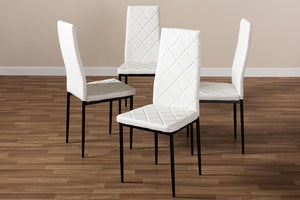 Baxton Studio Blaise Modern and Contemporary White Faux Leather Upholstered Dining Chair (Set of 4)