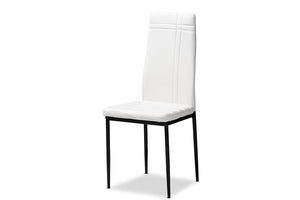 Baxton Studio Matiese Modern and Contemporary White Faux Leather Upholstered Dining Chair (Set of 4)