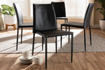 Baxton Studio Pascha Modern and Contemporary Black Faux Leather Upholstered Dining Chair (Set of 4)