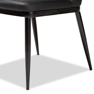 Baxton Studio Darcell Modern and Contemporary Black Faux Leather Upholstered Dining Chair (Set of 4)