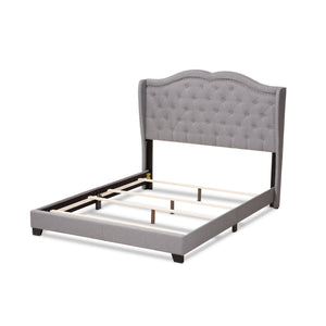 Baxton Studio Aden Modern and Contemporary Grey Fabric Upholstered Queen Size Bed