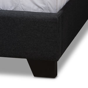 Baxton Studio Aden Modern and Contemporary Charcoal Grey Fabric Upholstered Queen Size Bed