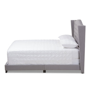 Baxton Studio Alesha Modern and Contemporary Grey Fabric Upholstered Queen Size Bed