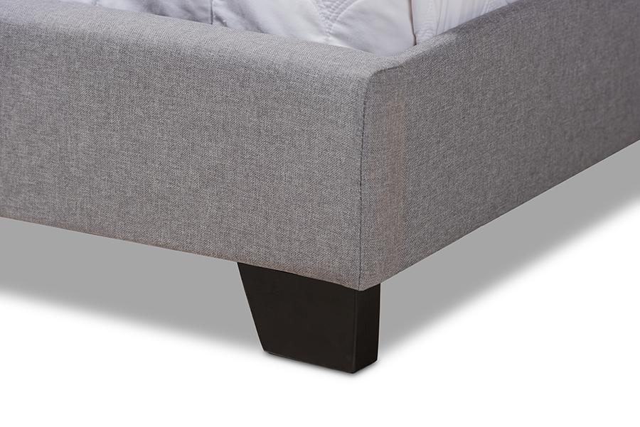 Baxton Studio Alesha Modern and Contemporary Grey Fabric Upholstered Full Size Bed