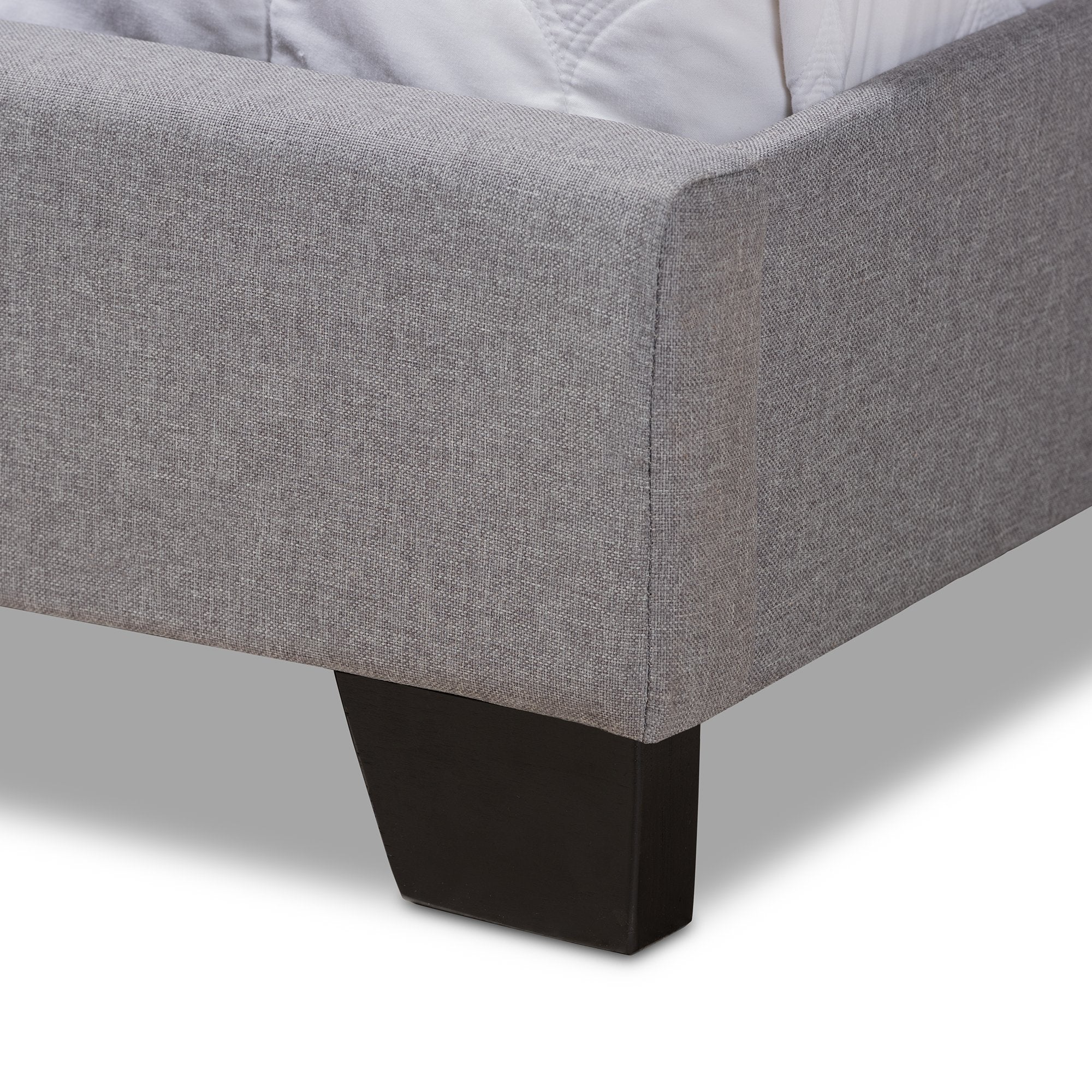 Baxton Studio Alesha Modern and Contemporary Grey Fabric Upholstered Queen Size Bed