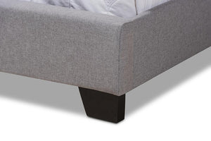 Baxton Studio Alesha Modern and Contemporary Grey Fabric Upholstered Queen Size Bed