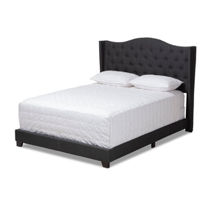 Baxton Studio Alesha Modern and Contemporary Charcoal Grey Fabric Upholstered Full Size Bed