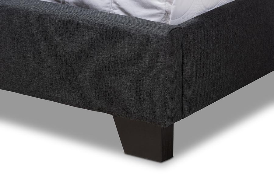 Baxton Studio Alesha Modern and Contemporary Charcoal Grey Fabric Upholstered Full Size Bed