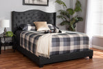 Baxton Studio Alesha Modern and Contemporary Charcoal Grey Fabric Upholstered Queen Size Bed