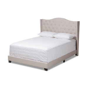 Baxton Studio Alesha Modern and Contemporary Beige Fabric Upholstered Full Size Bed