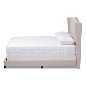 Baxton Studio Alesha Modern and Contemporary Beige Fabric Upholstered Queen Size Bed