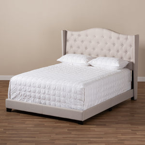 Baxton Studio Alesha Modern and Contemporary Beige Fabric Upholstered Full Size Bed