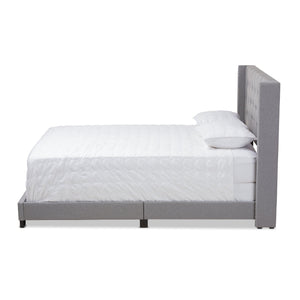 Baxton Studio Brady Modern and Contemporary Light Grey Fabric Upholstered King Size Bed