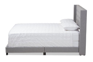 Baxton Studio Brady Modern and Contemporary Light Grey Fabric Upholstered Queen Size Bed