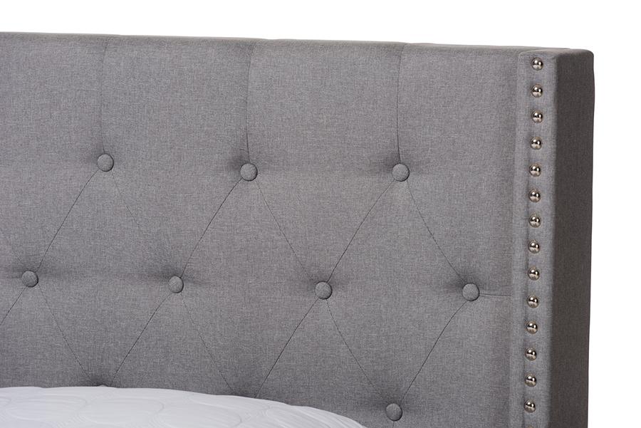 Baxton Studio Brady Modern and Contemporary Light Grey Fabric Upholstered Full Size Bed