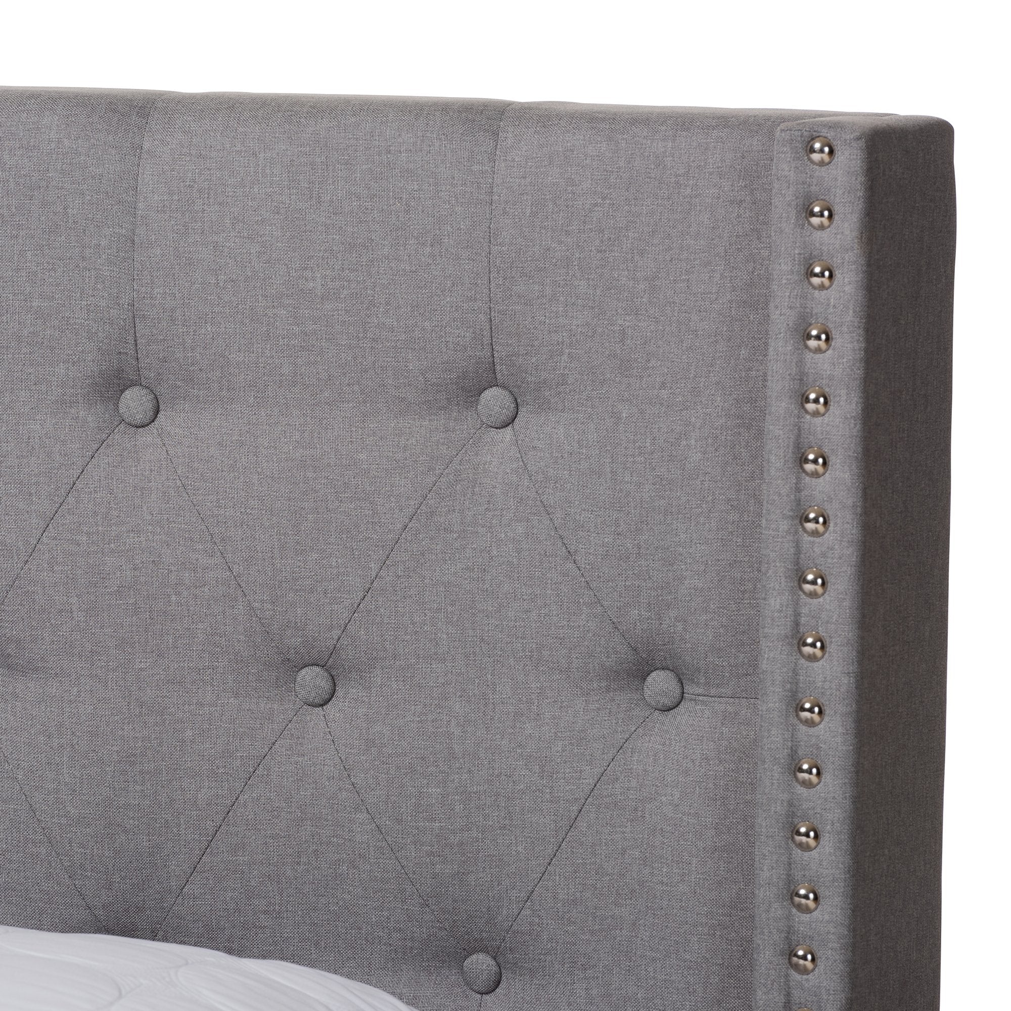 Baxton Studio Brady Modern and Contemporary Light Grey Fabric Upholstered Full Size Bed