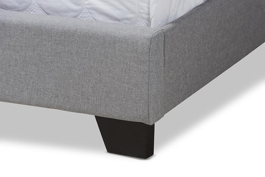 Baxton Studio Brady Modern and Contemporary Light Grey Fabric Upholstered Full Size Bed