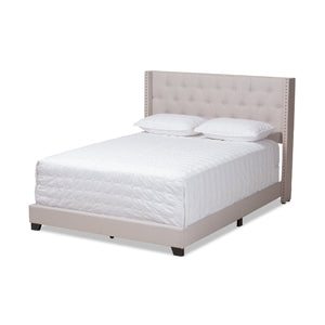 Baxton Studio Brady Modern and Contemporary Beige Fabric Upholstered Full Size Bed