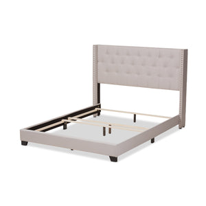 Baxton Studio Brady Modern and Contemporary Beige Fabric Upholstered King Size Bed