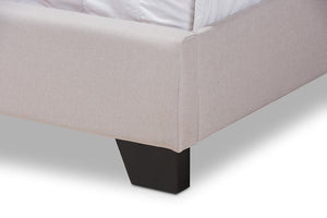 Baxton Studio Brady Modern and Contemporary Beige Fabric Upholstered King Size Bed