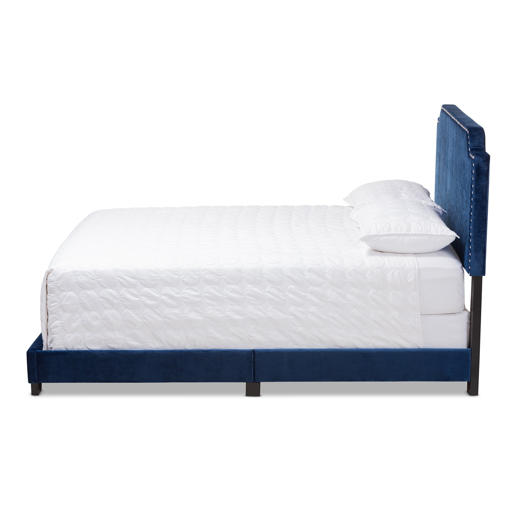 Baxton Studio Darcy Luxe and Glamour Navy Velvet Upholstered King Size Bed