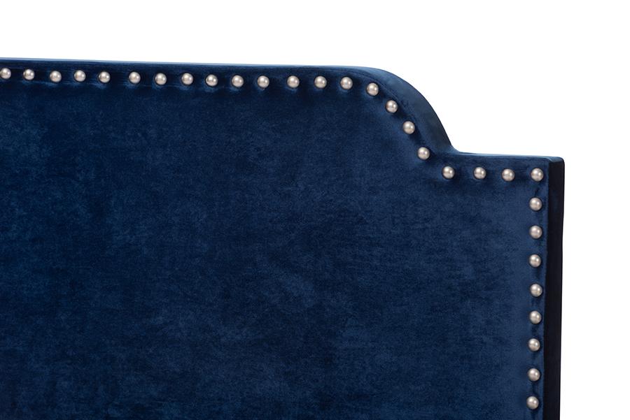 Baxton Studio Darcy Luxe and Glamour Navy Velvet Upholstered Full Size Bed