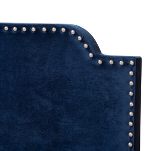 Baxton Studio Darcy Luxe and Glamour Navy Velvet Upholstered Full Size Bed