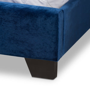 Baxton Studio Darcy Luxe and Glamour Navy Velvet Upholstered Full Size Bed