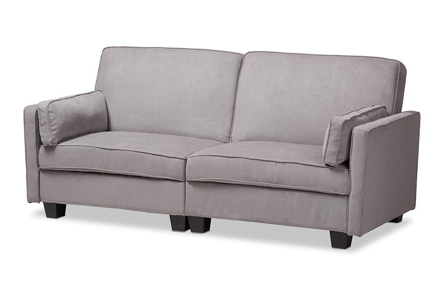 Baxton Studio Felicity Modern and Contemporary Light Gray Fabric Upholstered Sleeper Sofa