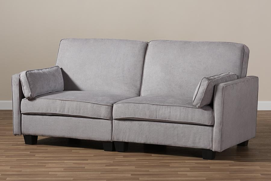 Baxton Studio Felicity Modern and Contemporary Light Gray Fabric Upholstered Sleeper Sofa