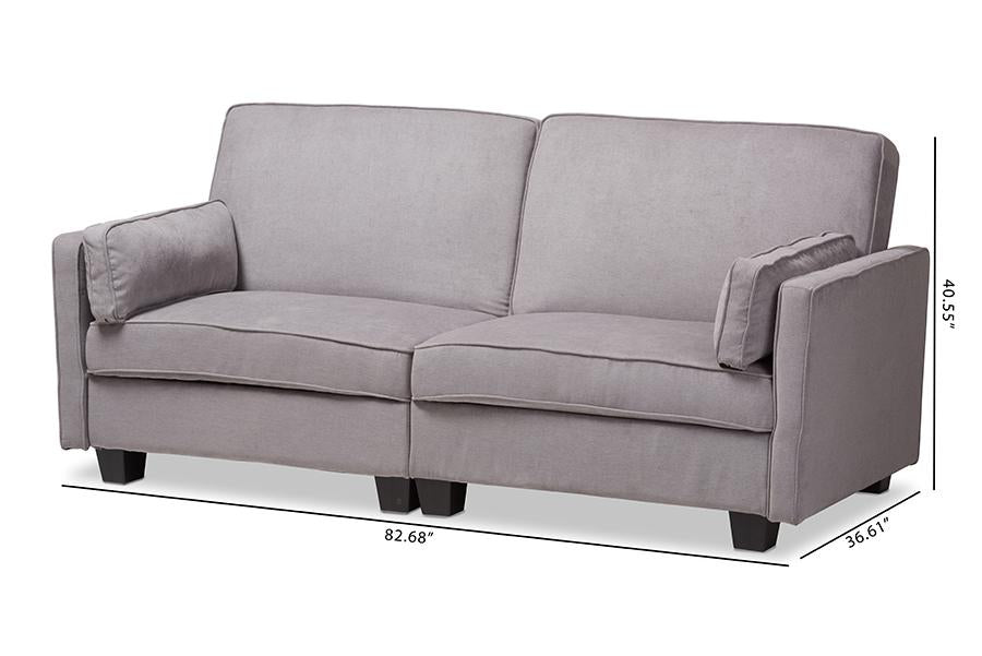 Baxton Studio Felicity Modern and Contemporary Light Gray Fabric Upholstered Sleeper Sofa